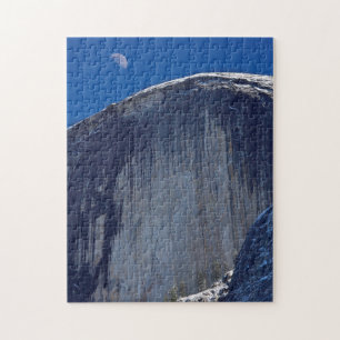 Half Moon Rising over Top of Half Dome Jigsaw Puzzle