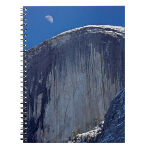 Half Moon Rising over Top of Half Dome Notebook
