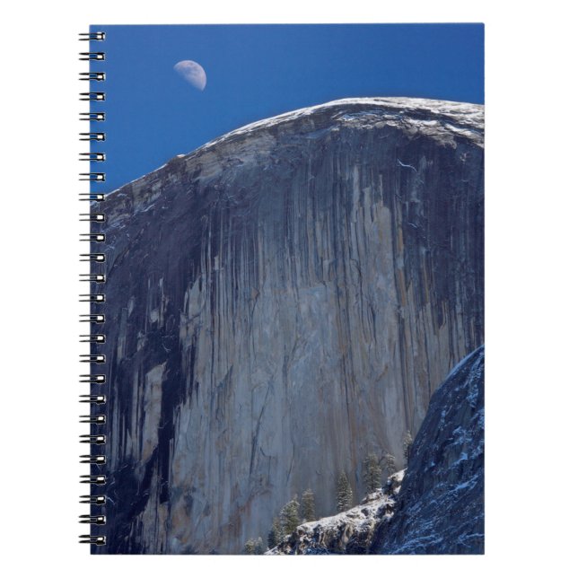 Half Moon Rising over Top of Half Dome Notebook (Front)