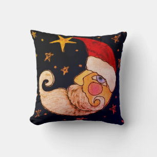 Half Moon Santa Abstract Christmas Art Cushion