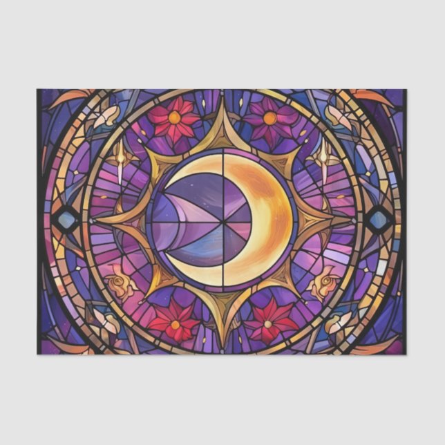 Half Moon Stained Glass Decoupage Paper (Front)