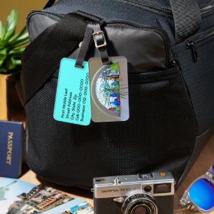 Half Moon Window Watercolor Design Luggage Tag