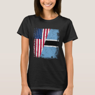 Half Motswana Flag Vintage Botswana USA T-Shirt