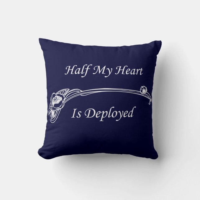 Half My Heart is Deployed Cushion (Front)