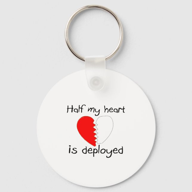 Half My Heart Is Deployed Key Ring (Front)