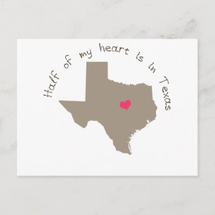 Half My Heart is in Texas Postcard