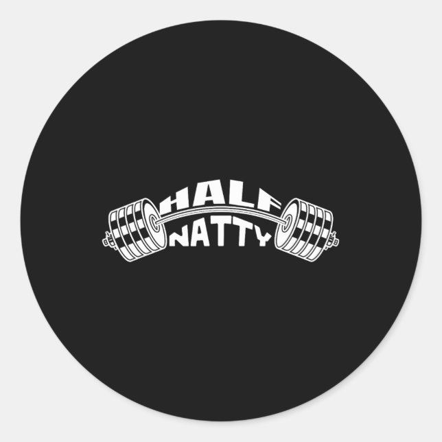 Half Natty Bodybuilder Meme Steroids Athletic Fitn Classic Round Sticker (Front)