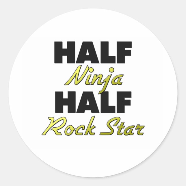 Half Ninja Half Rock Star Classic Round Sticker (Front)