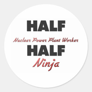 Half Nuclear Power Plant Worker Half Ninja Classic Round Sticker