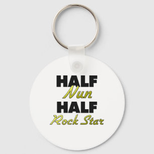 Half Nun Half Rock Star Key Ring