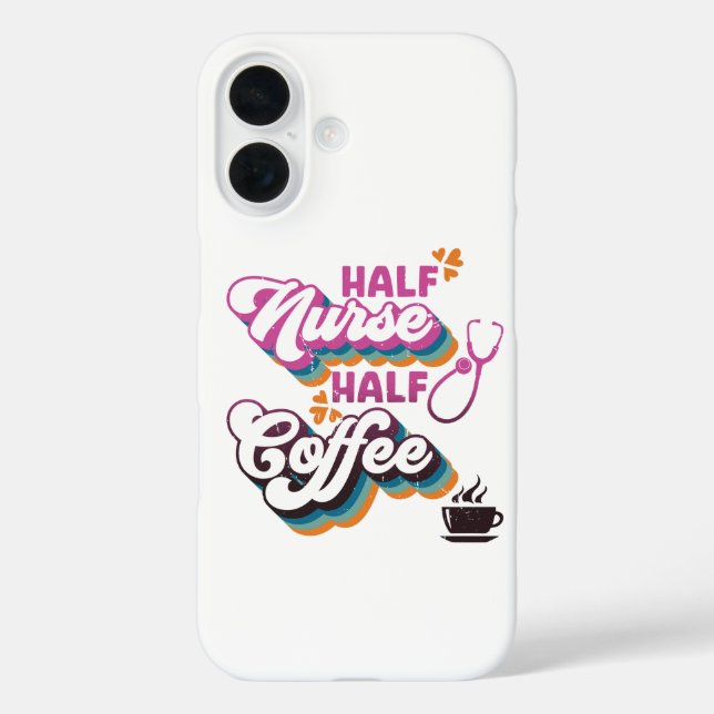 Half Nurse Half Coffee Nurse Groovy Coffee Lovers Case-Mate iPhone Case (Back)