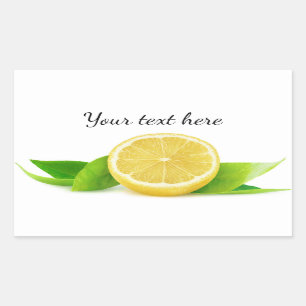 Half of lemon rectangular sticker