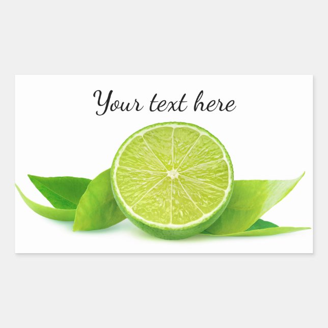 Half of lime rectangular sticker (Front)