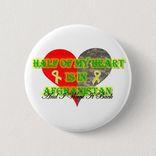 Half Of My Heart Is In Afghanistan 6 Cm Round Badge (Front)