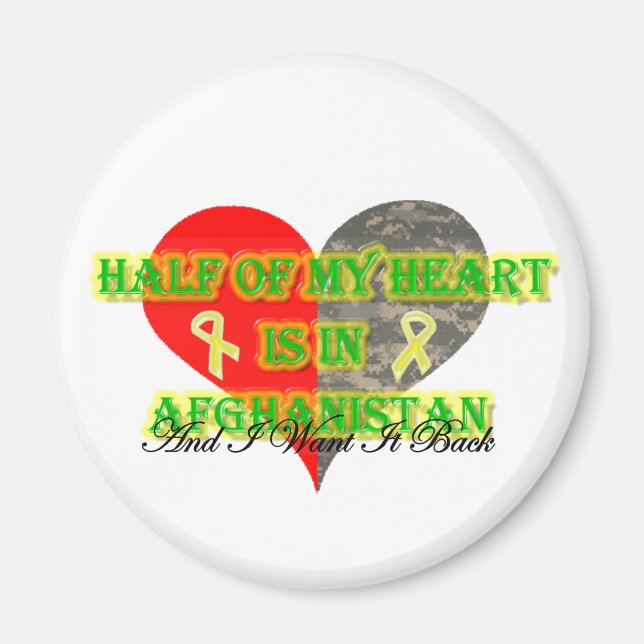 Half Of My Heart Is In Afghanistan Magnet (Front)