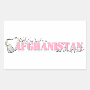 Half of my heart is in Afghanistan Rectangular Sticker