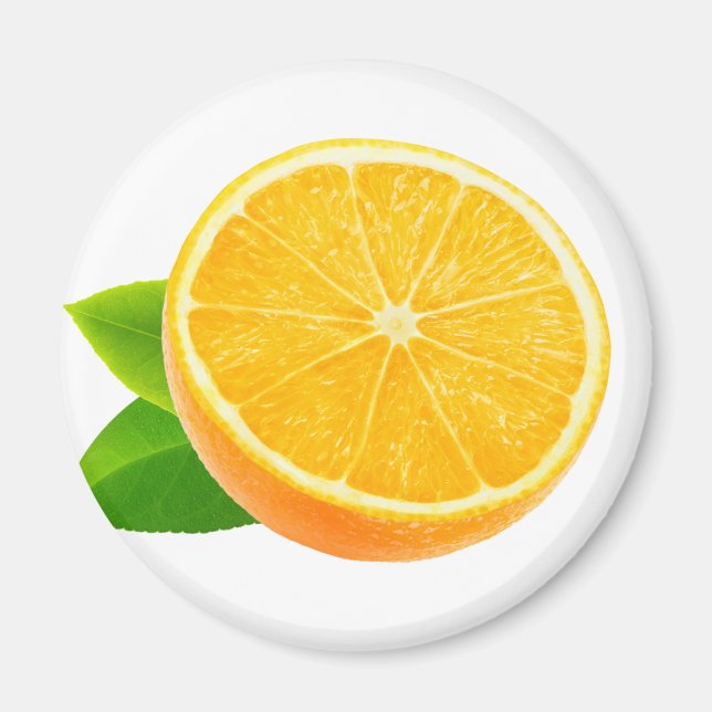 Half of orange fruit magnet (Front)