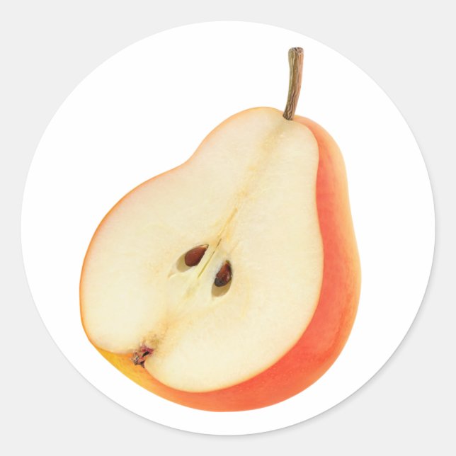 Half of pear classic round sticker (Front)