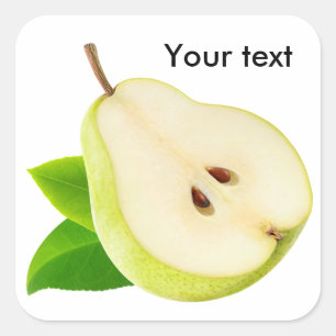 Half of pear square sticker