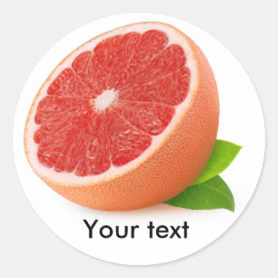 Half of pink grapefruit classic round sticker
