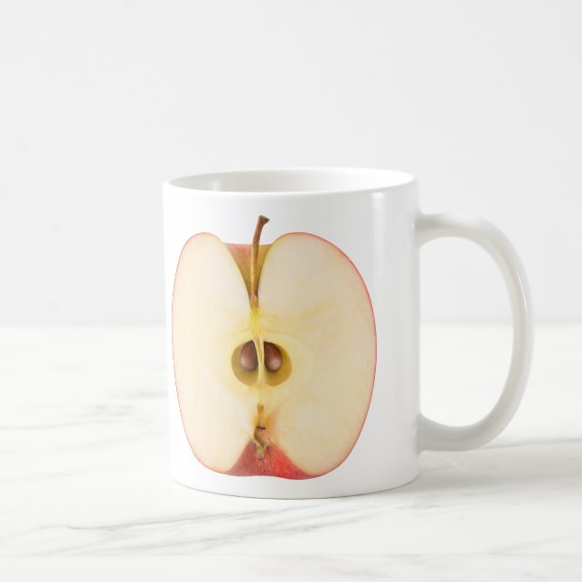 Half of red apple coffee mug (Right)
