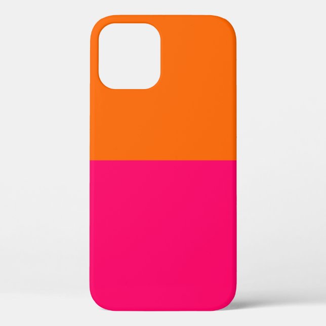 Half Orange and Bright Pink Case-Mate iPhone Case (Back)