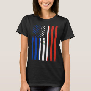 Half Paraguayan Flag Vintage American Inside Me US T-Shirt