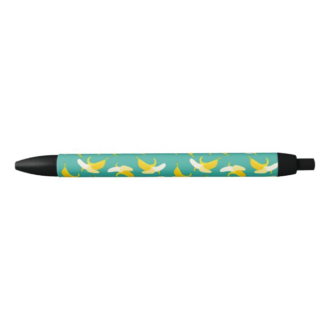 Half peeled banana seamless pattern - Tropical fru Black Ink Pen (Front)