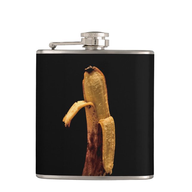 Half Peeled Banana Still Life Hip Flask (Front)