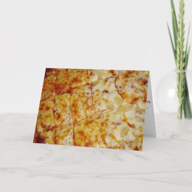 "Half Pepperoni Half Hawaiian Pizza" Get Well Card (Front)