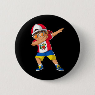 Half Peruvian Half Ukrainian Boy Peru Ukraine Flag 6 Cm Round Badge