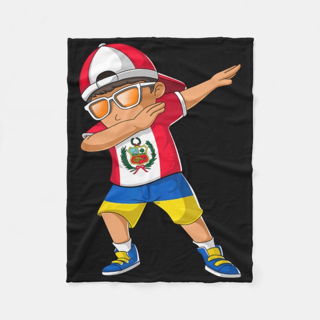 Half Peruvian Half Ukrainian Boy Peru Ukraine Flag Fleece Blanket (Front)