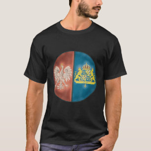 Half Polish Eagle and Part Swedish Heritage Emblem T-Shirt