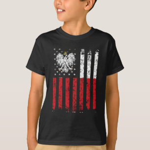 Half Polish Half American Flag Poland USA T-Shirt