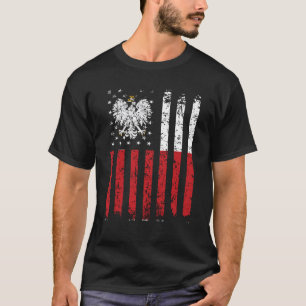 Half Polish Half American Flag Poland USA T-Shirt