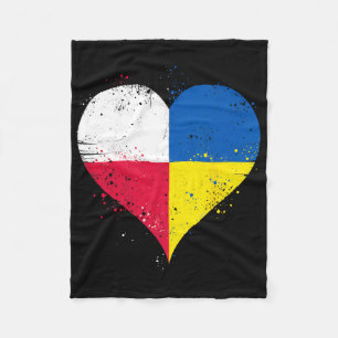 Half Polish Half Ukrainian A Heart With Poland Ukr Fleece Blanket