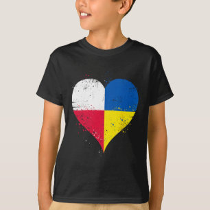 Half Polish Half Ukrainian A Heart With Poland Ukr T-Shirt