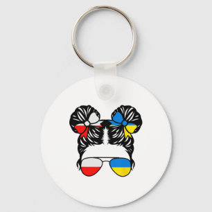Half Polish Half Ukrainian Girl Poland Kids Herita Key Ring
