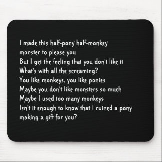 half-pony half-monkey monster mouse mat
