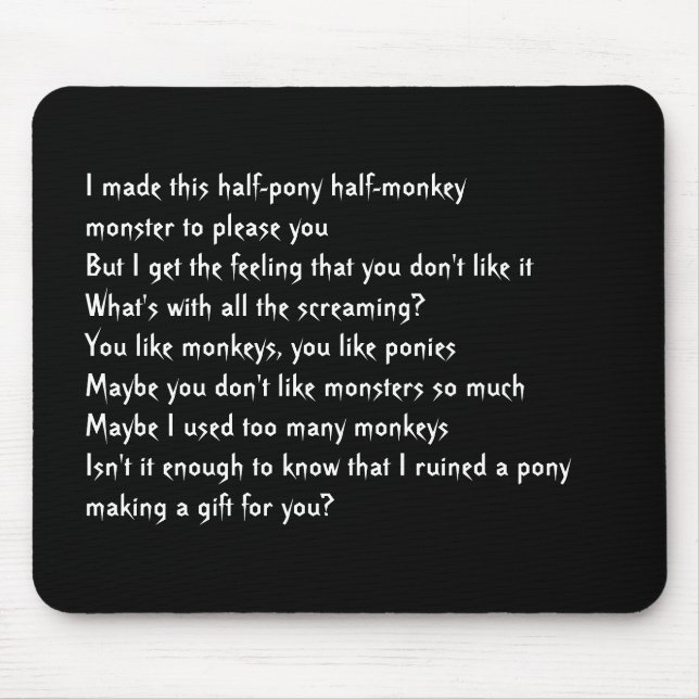 half-pony half-monkey monster mouse mat (Front)