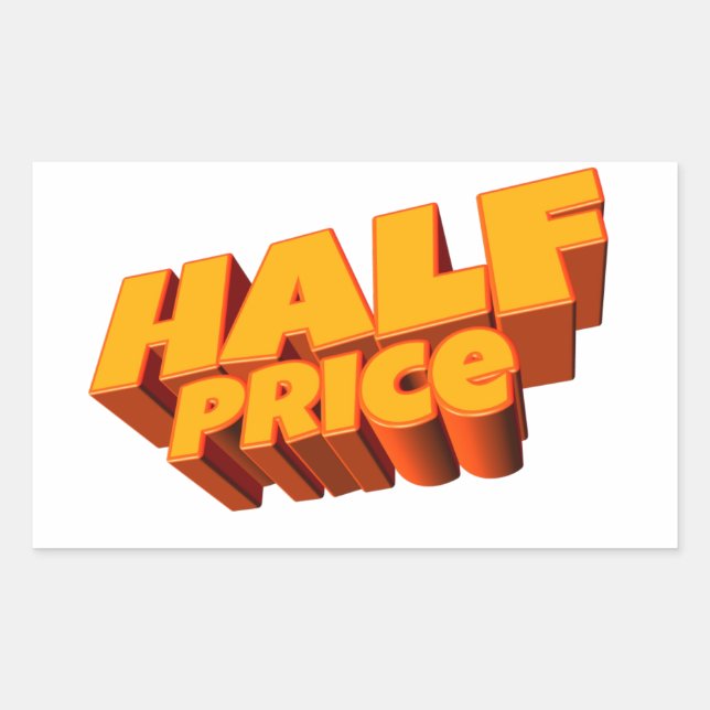 Half Price Sale Rectangular Sticker (Front)