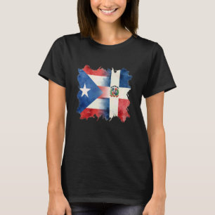 Half Puerto Rican and Dominican Dominirican Flag C T-Shirt