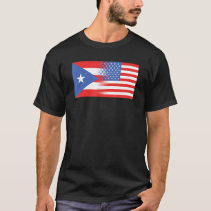 Half Puerto Rican Half American Flag Puerto Rico U T-Shirt