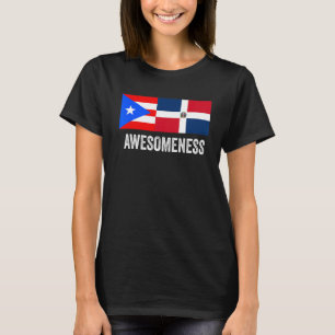 Half Puerto Rican Half Dominican Flag Boris Domis T-Shirt