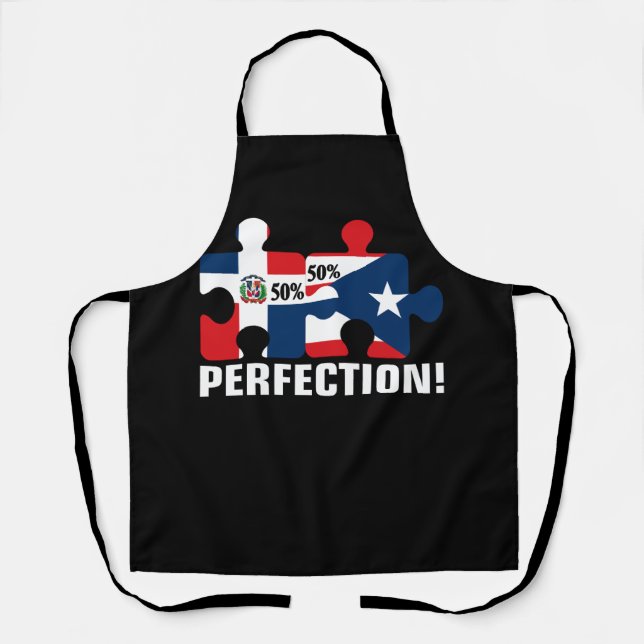 Half Puerto Rican Half Dominican Flag Map Combined Apron (Front)
