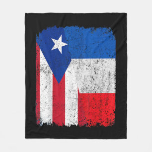 Half Puerto Rican Half French Flag Heritage Pride Fleece Blanket