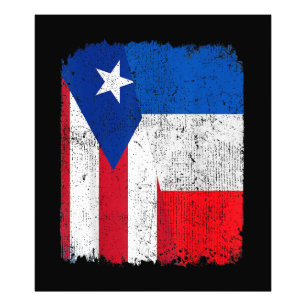 Half Puerto Rican Half French Flag Heritage Pride Photo Print