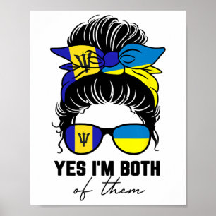 Half Rdian Half Ukrainian Girl Rdos Ukraine Flag Poster