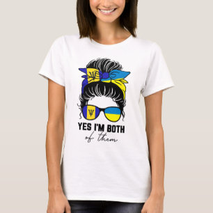 Half Rdian Half Ukrainian Girl Rdos Ukraine Flag T-Shirt