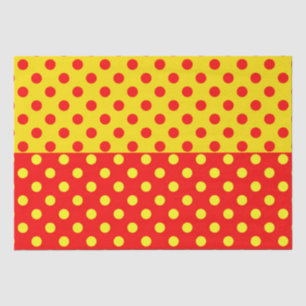 Half Red Yellow Polka Dots Pattern Design Tissue Paper